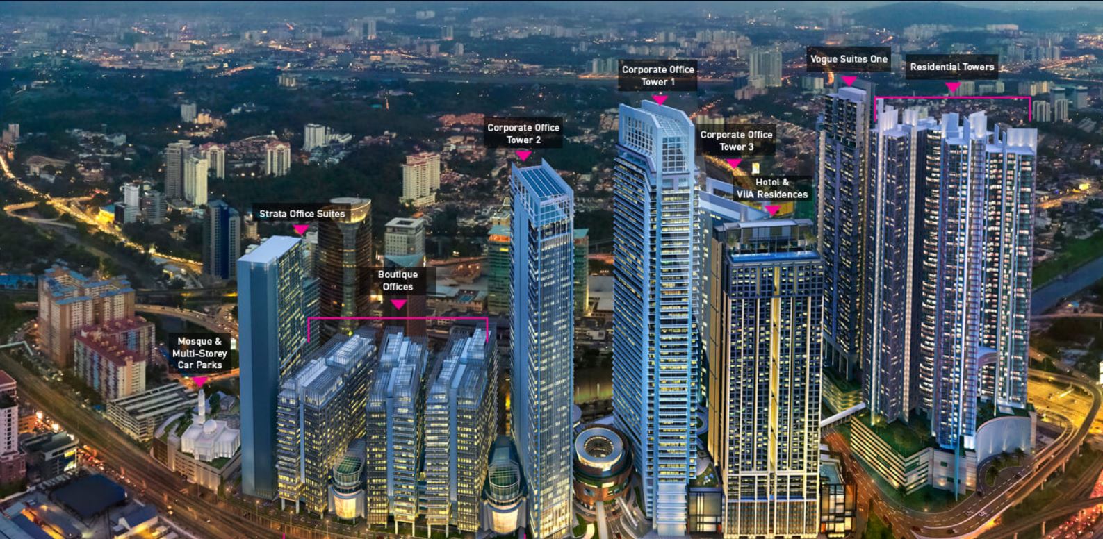 Fully furnished corporate office interior in KL Eco City for rent